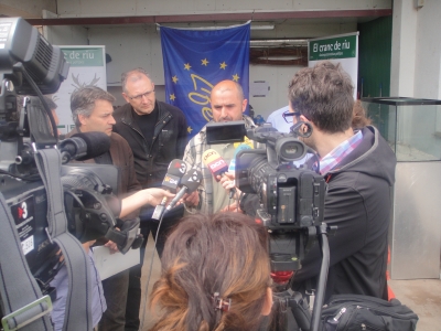 D'esquerra a dreta, Jordi Munell, president del Consorci del Ter, Xavier Puig, Director del Parc Natural de la Zona Volcànica de la Garrotxa i Joan Montserrat, tècnic del Parc Natural de la Zona Volcànica de la Garrotxa